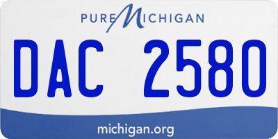 MI license plate DAC2580