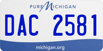 MI license plate DAC2581