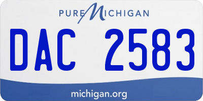 MI license plate DAC2583