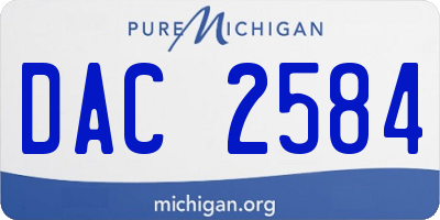 MI license plate DAC2584