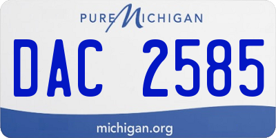 MI license plate DAC2585