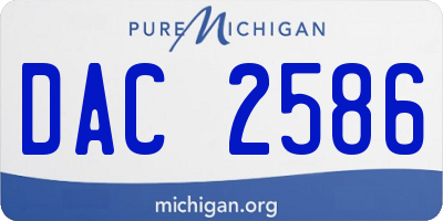 MI license plate DAC2586