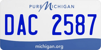 MI license plate DAC2587