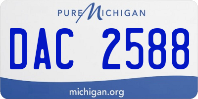 MI license plate DAC2588