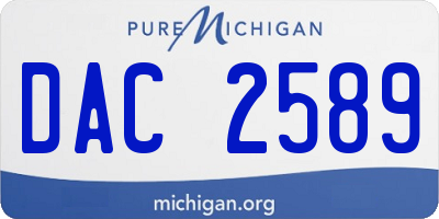 MI license plate DAC2589