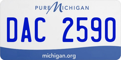 MI license plate DAC2590