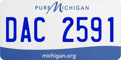 MI license plate DAC2591