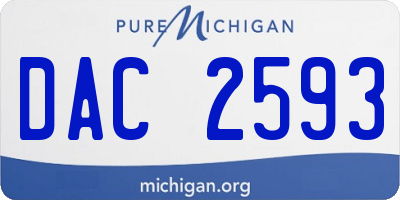 MI license plate DAC2593