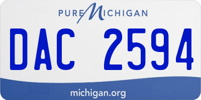 MI license plate DAC2594