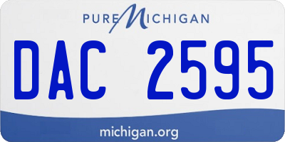 MI license plate DAC2595