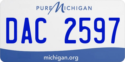 MI license plate DAC2597