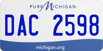 MI license plate DAC2598