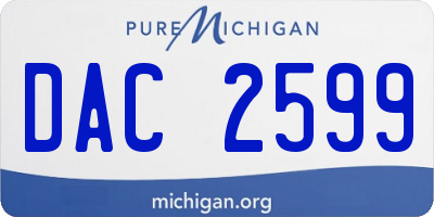 MI license plate DAC2599