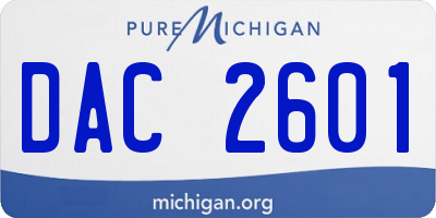 MI license plate DAC2601