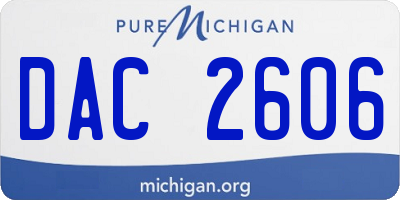 MI license plate DAC2606