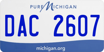 MI license plate DAC2607