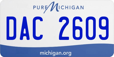 MI license plate DAC2609