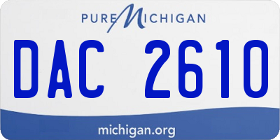 MI license plate DAC2610