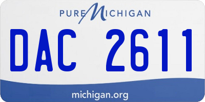 MI license plate DAC2611