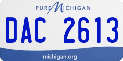 MI license plate DAC2613