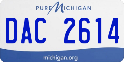 MI license plate DAC2614