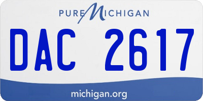 MI license plate DAC2617