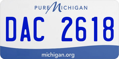 MI license plate DAC2618