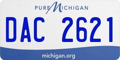 MI license plate DAC2621