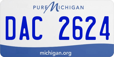 MI license plate DAC2624