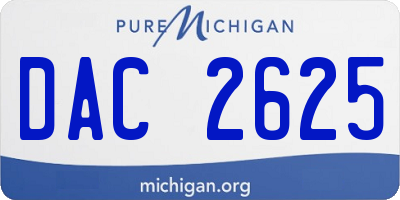 MI license plate DAC2625