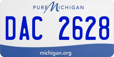MI license plate DAC2628