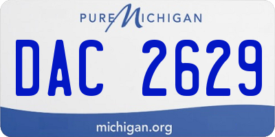 MI license plate DAC2629