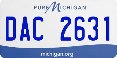 MI license plate DAC2631