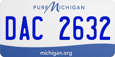 MI license plate DAC2632