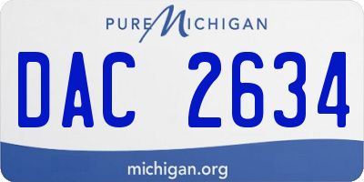 MI license plate DAC2634