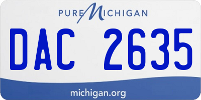MI license plate DAC2635
