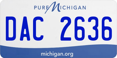 MI license plate DAC2636
