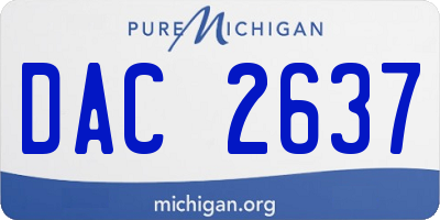 MI license plate DAC2637