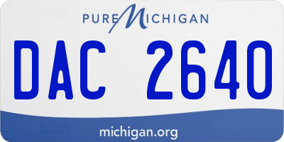 MI license plate DAC2640