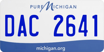 MI license plate DAC2641