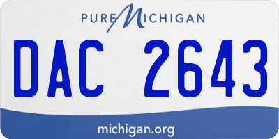 MI license plate DAC2643