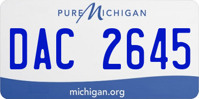 MI license plate DAC2645