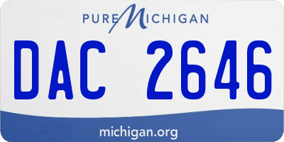 MI license plate DAC2646