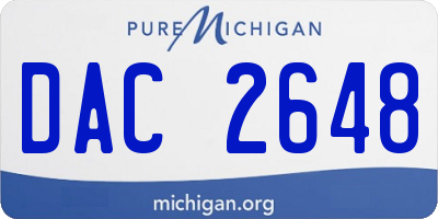 MI license plate DAC2648