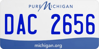 MI license plate DAC2656