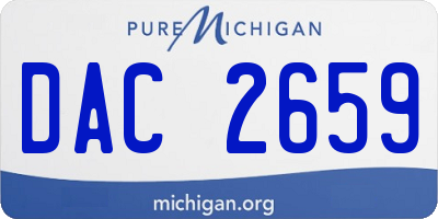 MI license plate DAC2659