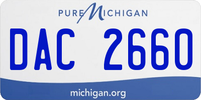 MI license plate DAC2660
