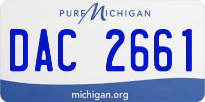 MI license plate DAC2661