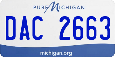 MI license plate DAC2663