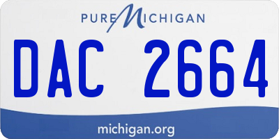 MI license plate DAC2664